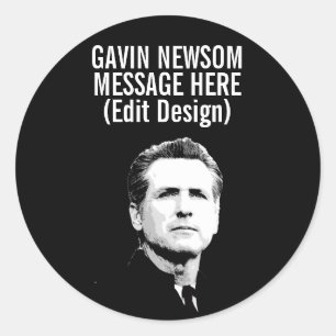 Personalized Gavin Newsom Classic Round Sticker