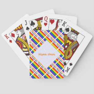Personalized Gay Pride Flag LGBTQ Tiled Playing Cards