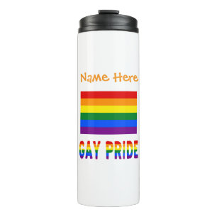 Personalized Gay Pride Flag Thermal Tumbler