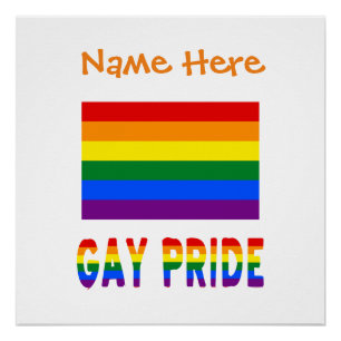 Personalized Gay Pride LGBTQ Rainbow Flag Poster
