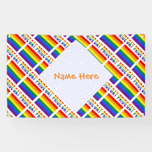 Personalized Gay Pride LGBTQ Tiled Party  Banner