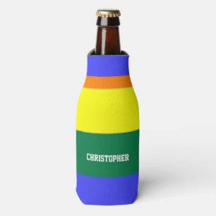 Personalized Gay Pride Rainbow Flag Bottle Cooler