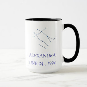 Personalized Gemini Constellation Mug - Custom Zod