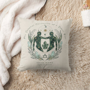 Personalized Gemini June Birth Flower Gift Throw Pillow