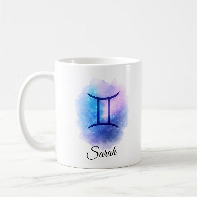 Personalized Gemini Mug Gift for Birthday, Star  (Left)