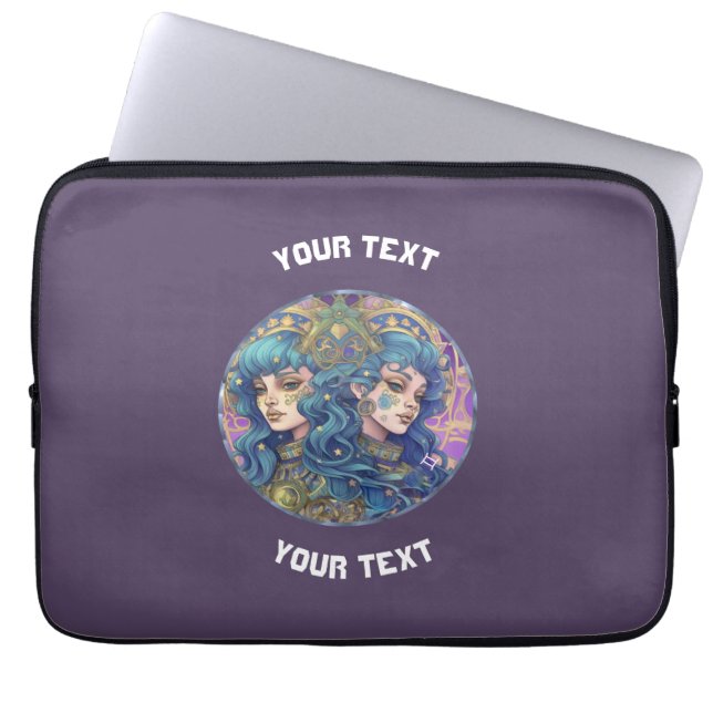 PERSONALIZED GEMINI ZODIAC SIGN  LAPTOP SLEEVE (Front)