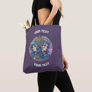 PERSONALIZED GEMINI ZODIAC SIGN  TOTE BAG