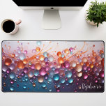 Personalized Gemstone Alcohol Ink  Desk Mat<br><div class="desc">Elevate your workspace with this personalized desk mat featuring a captivating abstract design inspired by shimmering gemstones and fluid alcohol ink. The vibrant colours and mesmerizing patterns create a unique and inspiring backdrop for your work. Add a personal touch with your name or a motivational quote. The smooth surface provides...</div>