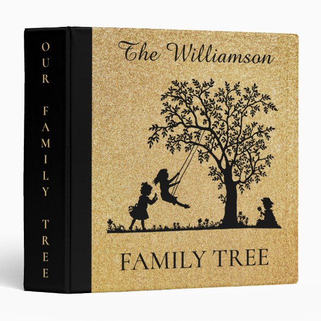 Personalized Genealogy Vintage Family Tree Binder (Front/Spine)