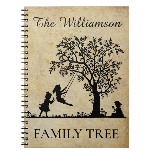 Personalized Genealogy Vintage Family Tree Notebook (Front)