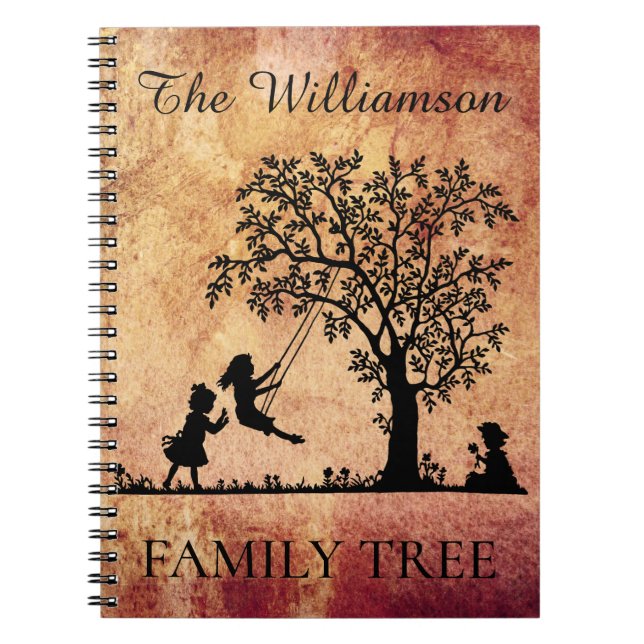 Personalized Genealogy Vintage Family Tree Notebook (Front)