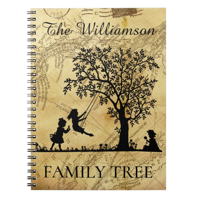 Personalized Genealogy Vintage Family Tree Notebook (Front)