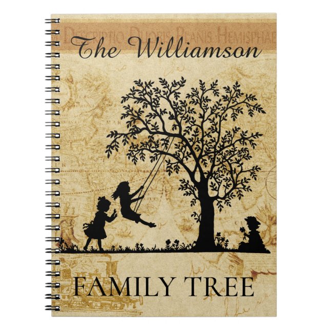 Personalized Genealogy Vintage Family Tree Notebook (Front)