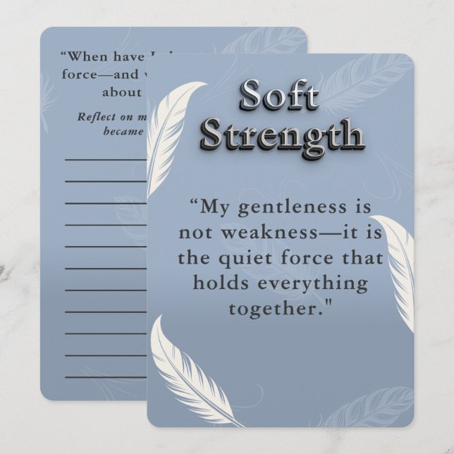 Personalized Gentle Strength Inspirational Quote   Card (Front/Back)