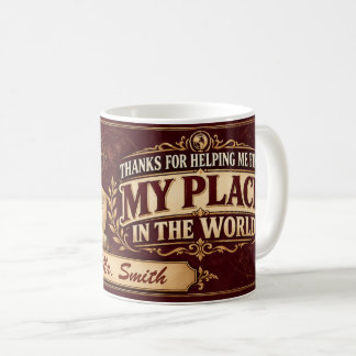Personalized Geography Teacher Mug, Thank You Gift Coffee Mug
