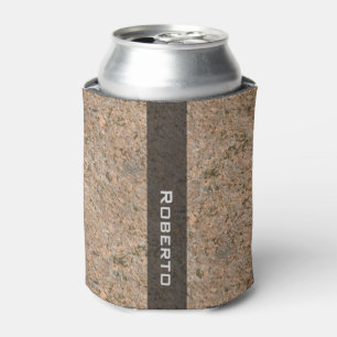 Personalized Geology Rock Texture with Name Can Cooler