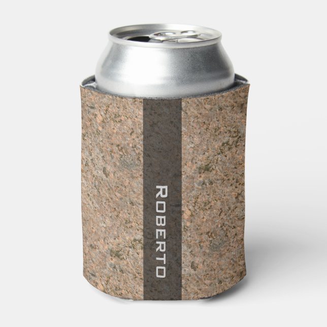Personalized Geology Rock Texture with Name Can Cooler (Can Front)