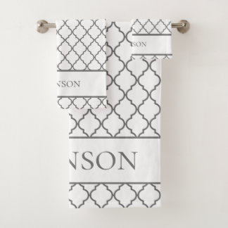 Personalized Geometric Bathroom Towel Set