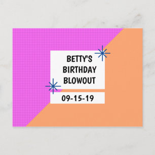 Personalized - Geometric Birthday Save the Date Postcard