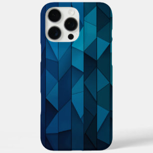 Personalized Geometric Blue and Teal Pattern iPhone 16 Pro Max Case
