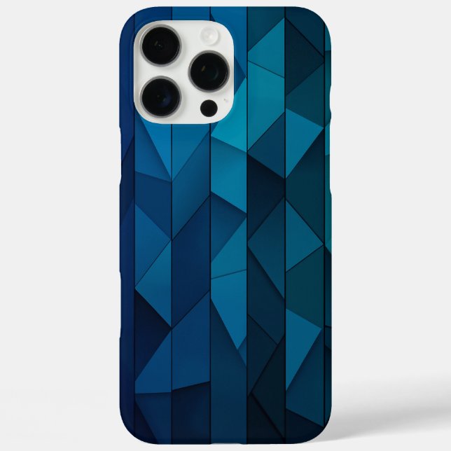 Personalized Geometric Blue and Teal Pattern Case-Mate iPhone Case (Back)