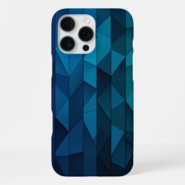 Personalized Geometric Blue and Teal Pattern iPhone Case (Back)