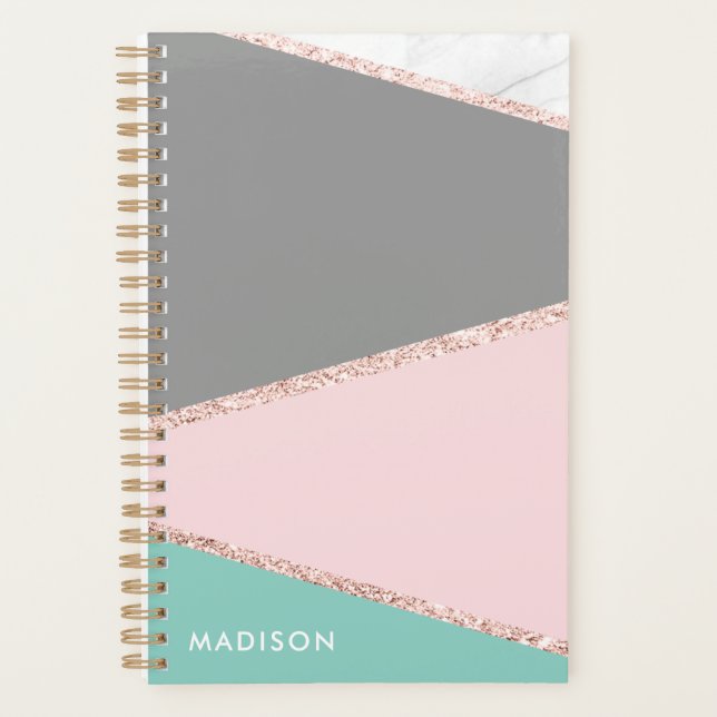 Personalized Geometric Colour Block Planner (Front)