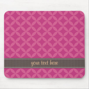 Personalized Geometric Diamonds Pink Flambé Mouse Pad