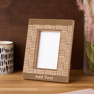 Personalized Geometric Engraved Wood Picture Frame