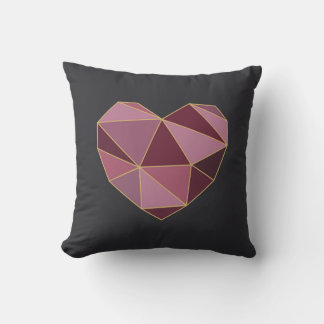 Personalized Geometric Heart Square Pillow