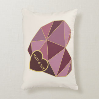 Personalized Geometric Heart Throw Pillow