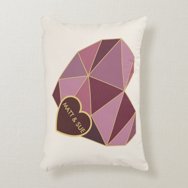 Personalized Geometric Heart Throw Pillow (Front(Vertical))
