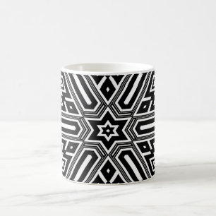 Personalized Geometric Pattern Black & White Coffee Mug