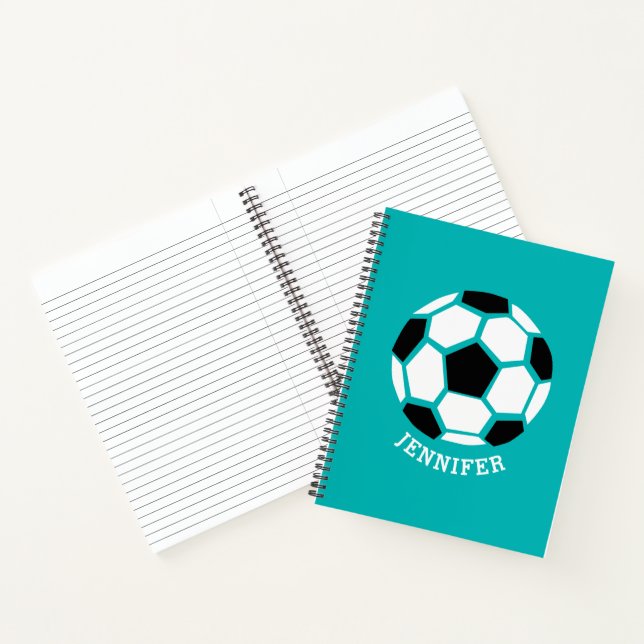 Personalized Geometric Soccer Ball Kids Sports Notebook (Inside)