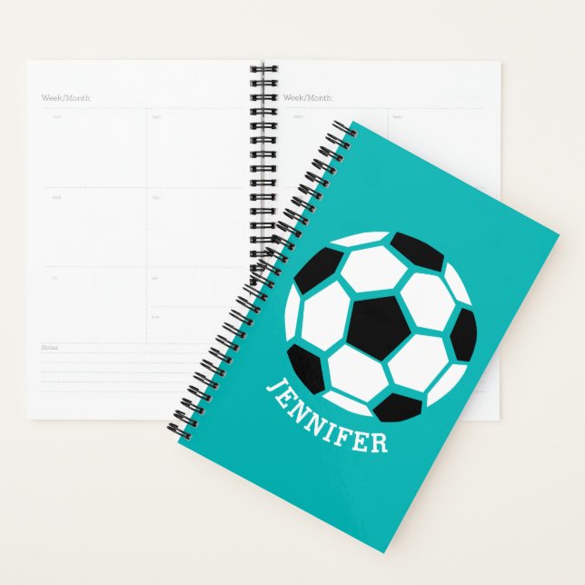 Personalized Geometric Soccer Ball Kids Sports Planner (Display)