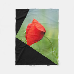 Personalized geometric tiling Photo on black colou Fleece Blanket