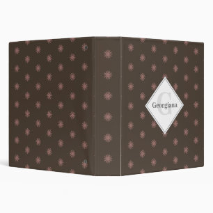 Personalized Geometric Warm Neutral Brown Suns Binder