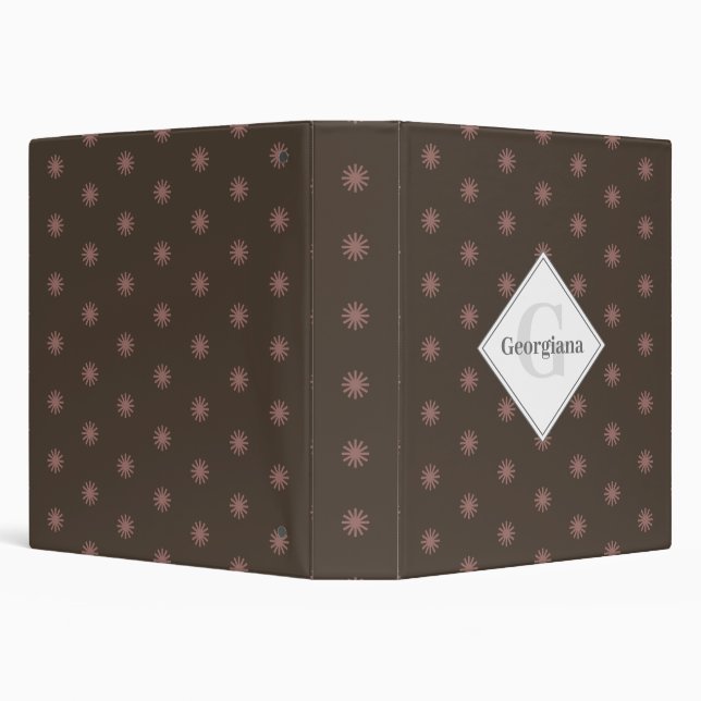 Personalized Geometric Warm Neutral Brown Suns Binder (Background)