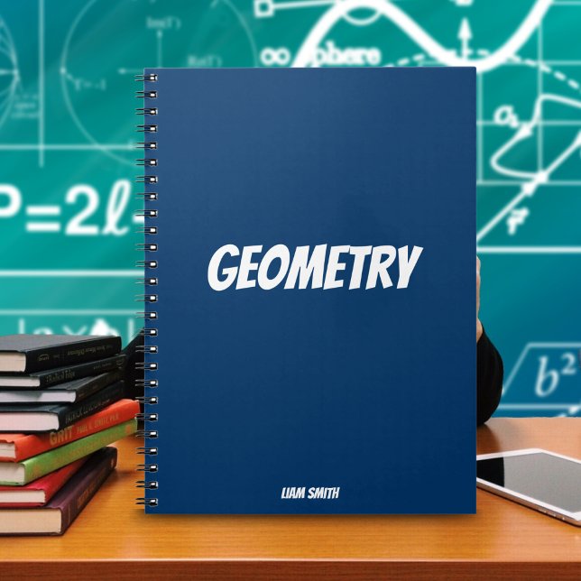 Personalized Geometry Simple Royal Blue Notebook (Deep Blue Math Notebook: Elevate Learning with Style and Structured Organization.)