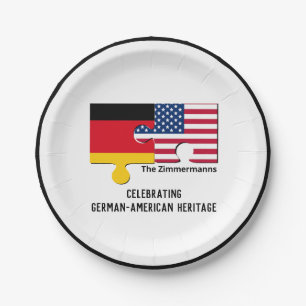 Personalized GERMAN AMERICAN Paper Plate