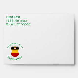 Personalized German Angel Christmas Flag Envelope