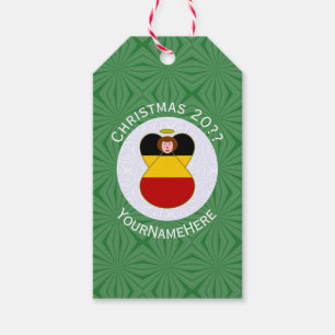 Personalized German Angel Christmas Flag Gift Tags