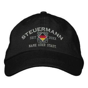 Personalized German First Mate Nautical Embroidered Hat