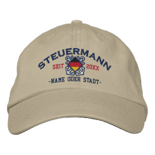 Personalized German First Mate Nautical Embroidered Hat