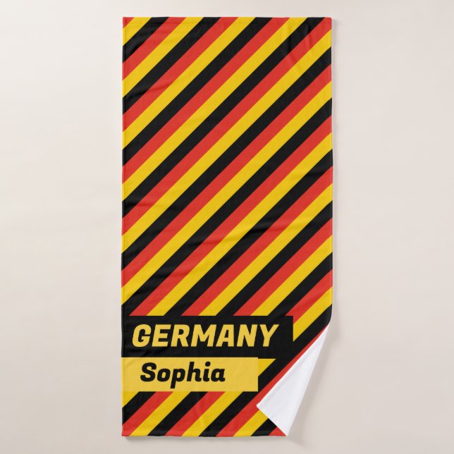 Personalized German Flag Bath Towel Set (Bath Towel)