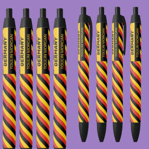 Personalized  German Flag Black Ink Pen