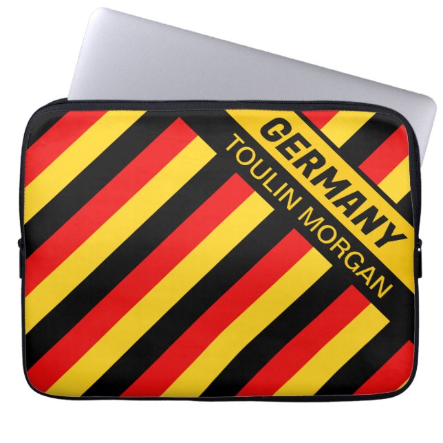 Personalized  German Flag Laptop Sleeve (Front)