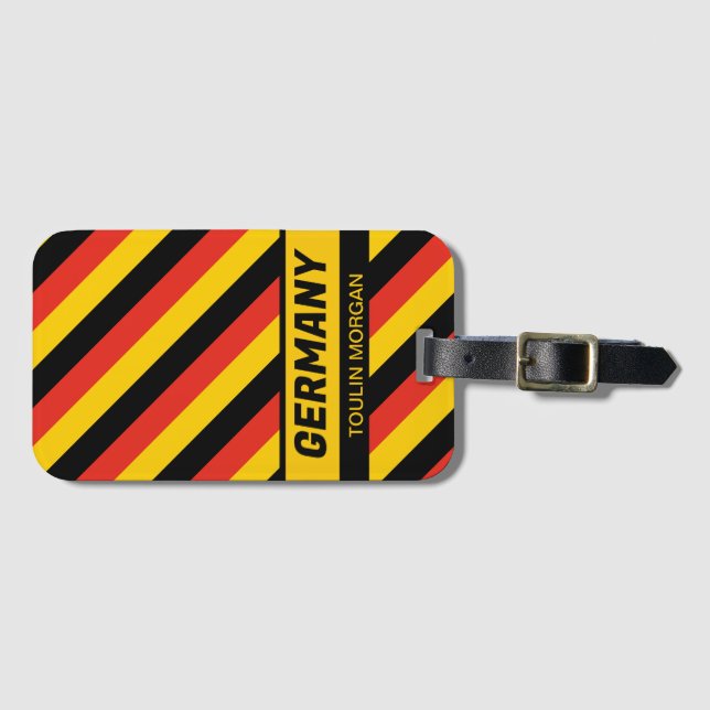 Personalized  German Flag Luggage Tag (Front Horizontal)