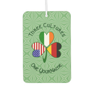 Personalized German Irish USA Shamrock Air Freshener