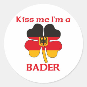 Personalized German Kiss Me I'm Bader Classic Round Sticker